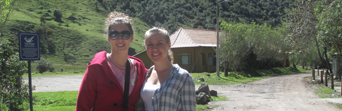 Two women smiling for a photo in Ecuador